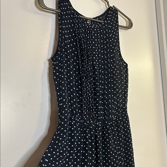 Zara Navy Blue & White Polka Dot Sleeveless Dress | Size Small - Picture 3 of 9